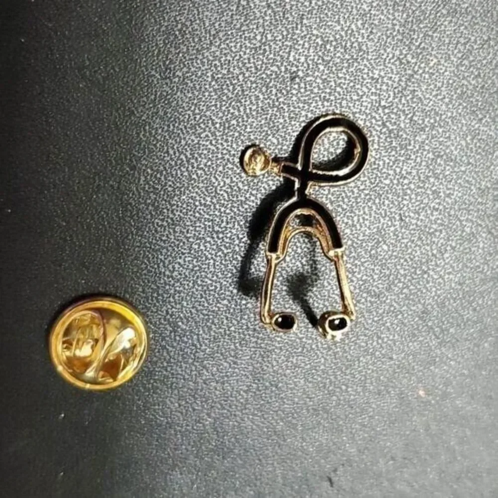 Gold tone stethoscope pin